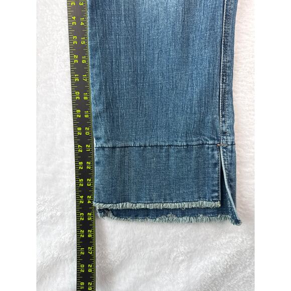 Democracy Ab Solution Mid Rise Jeans Size 10 Double Layer Fray Hem Stretch Denim - Picture 5 of 8